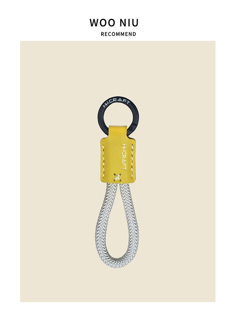 WOONIU Leather Keychain Lanyard - wooniu Leather Charm - cute bag charm plush keychain for backpack and purse