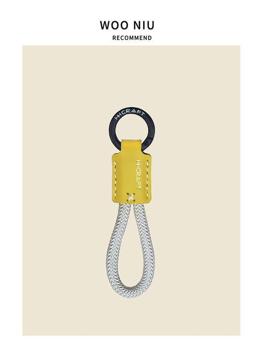 WOONIU Leather Keychain Lanyard - wooniu Leather Charm - cute bag charm plush keychain for backpack and purse