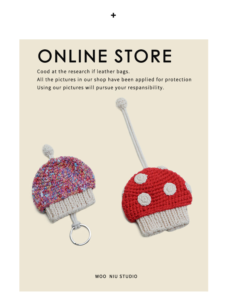 WOONIU Crochet Protective Key Case - wooniu Bag Charm - cute bag charm plush keychain for backpack and purse