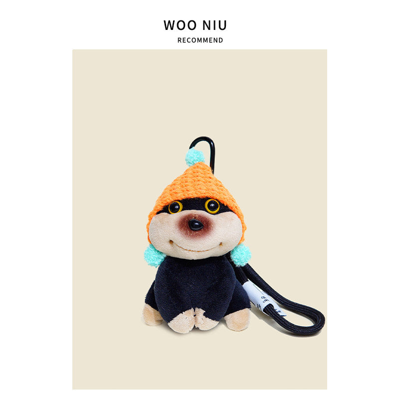 WOONIU Original Bee Puppy Bag Pendant For Women, Plush Toy Keychain, Backpack And Schoolbag Decoration, Small Doll - soft keychain accessory