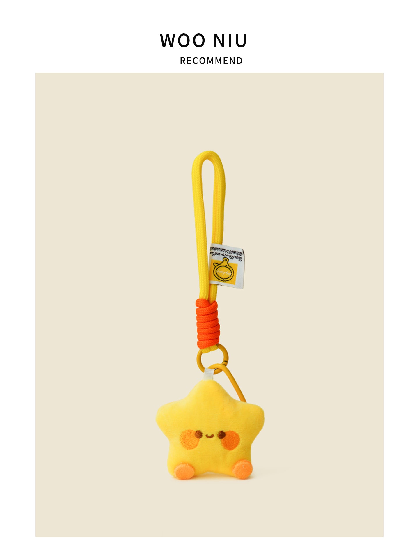 WOONIU Cute Star Plush Toy Pendant, Small Stuffed Car Keychain, Backpack Pendant, Couple's Backpack Decoration - cute plush bag charm