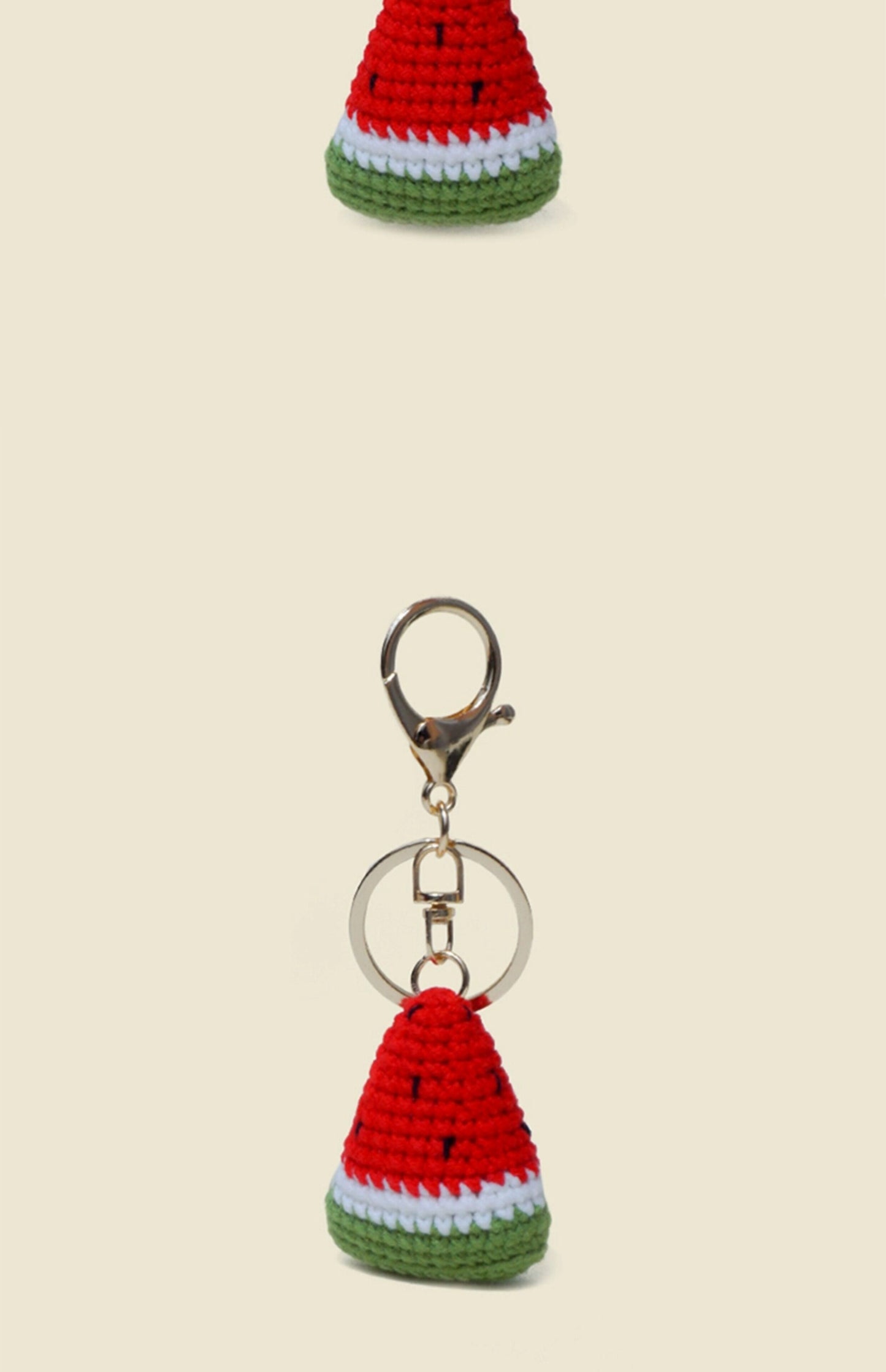 WOONIU Original Handmade Watermelon Keychain For Women, Exquisite Bag Pendant, Fruit Yarn Woven Couple's Pendant For Summer - soft keychain accessory