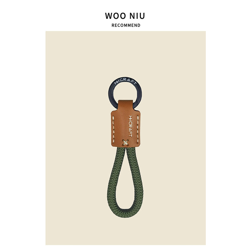 WOONIU Leather Keychain Lanyard - wooniu Leather Charm - cute bag charm plush keychain for backpack and purse