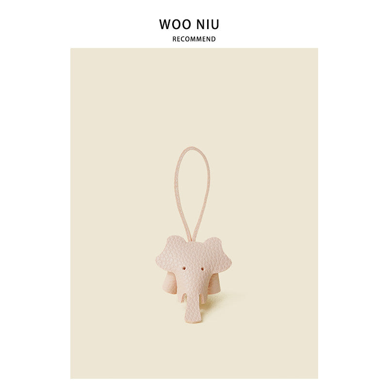 WOONIU Creative Leather Elephant Mini Charm - soft keychain accessory