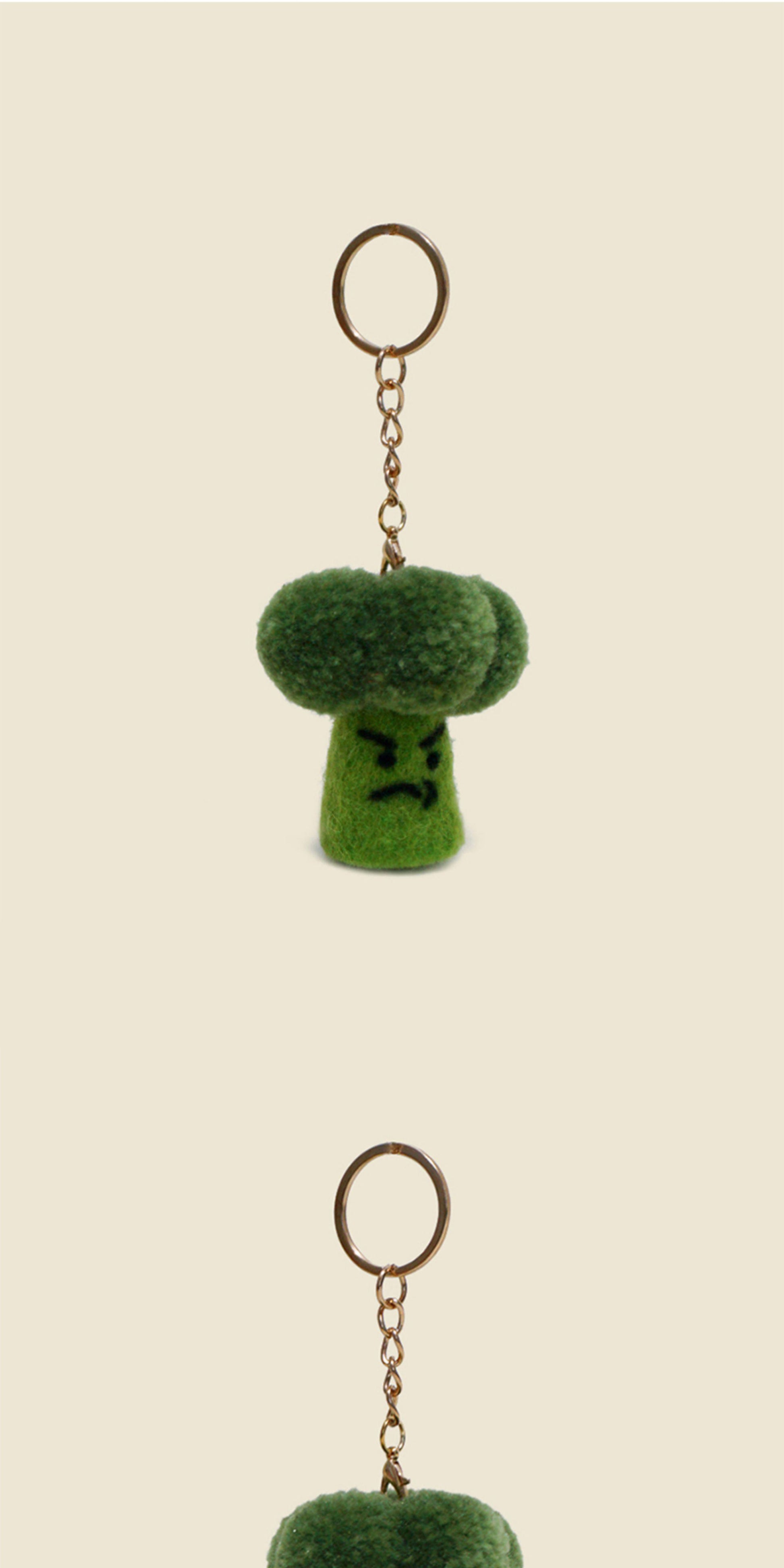 WOONIU Creative Broccoli Charm, Fresh Green Niche Doll Keychain For Women, Exquisite And High End Bag Accessory, Trendy - soft keychain accessory