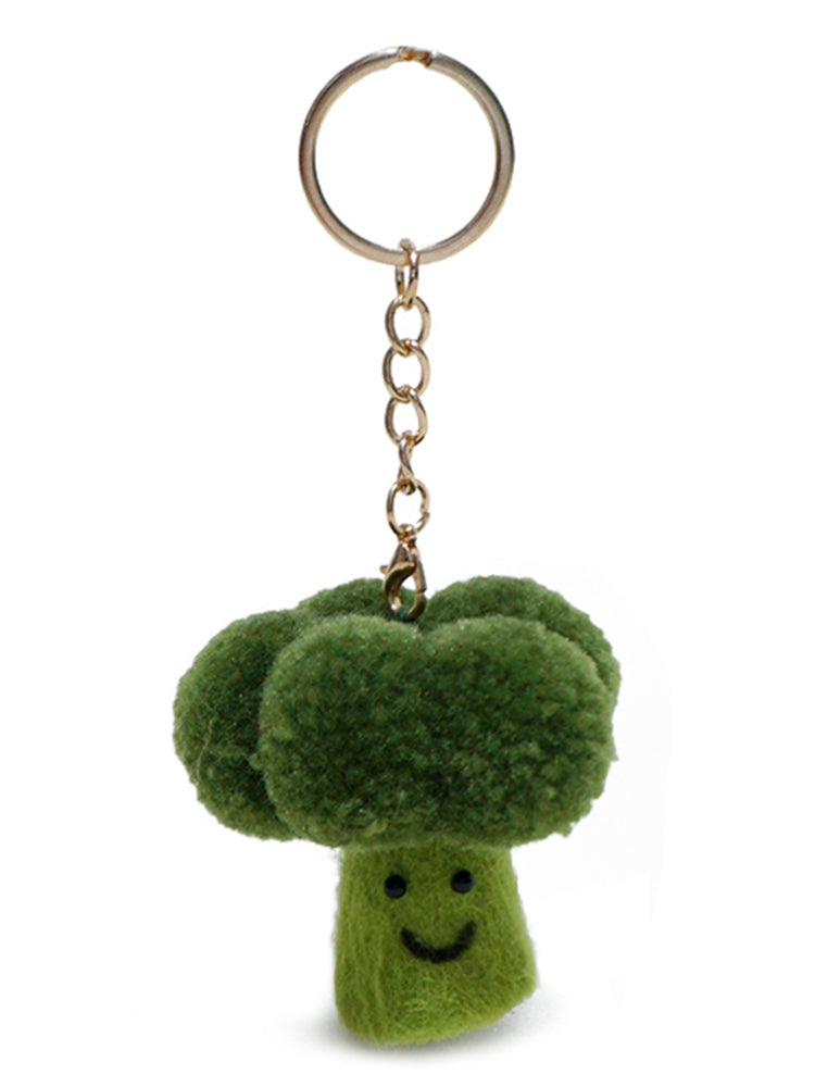 WOONIU Creative Broccoli Charm, Fresh Green Niche Doll Keychain For Women, Exquisite And High End Bag Accessory, Trendy - cute plush bag charm