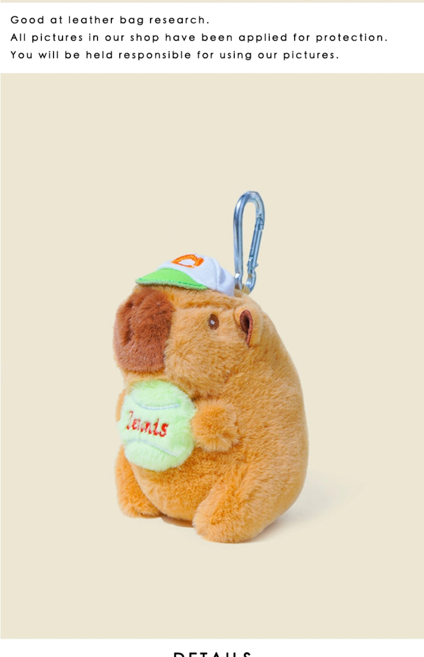 WOONIU Cute Plush Capybara Internet-famous Water Hamster Plush Toy Keychain Doll Backpack Couple Bag Pendant - cute plush bag charm