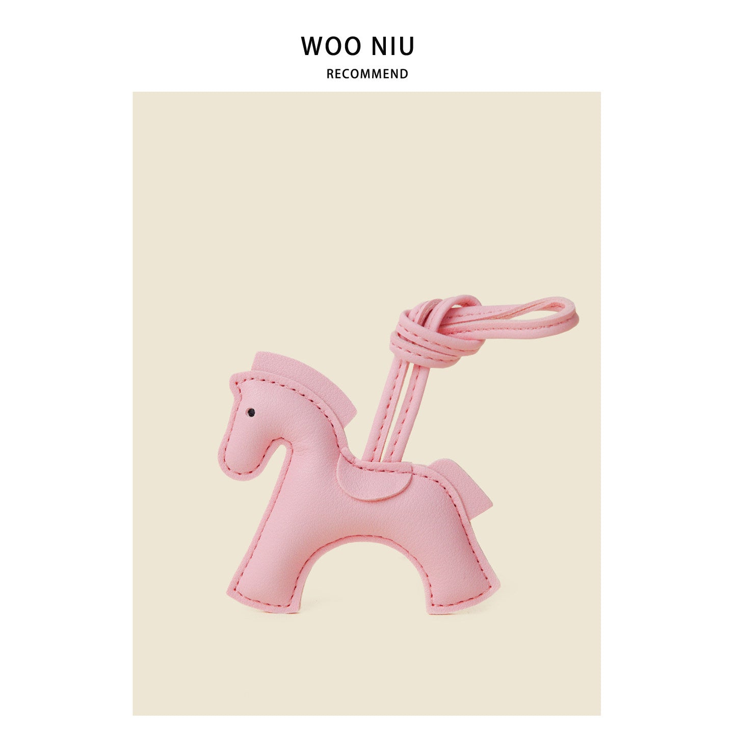 WOONIU Premium Puffy Pony Charm - wooniu Plush Charm - cute bag charm plush keychain for backpack and purse