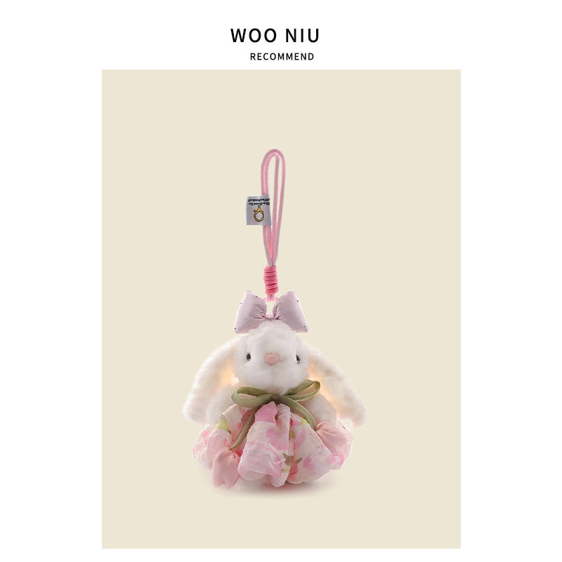 WOONIU Tulle Skirt Tulip Long Eared - wooniu Plush Charm - cute bag charm plush keychain for backpack and purse