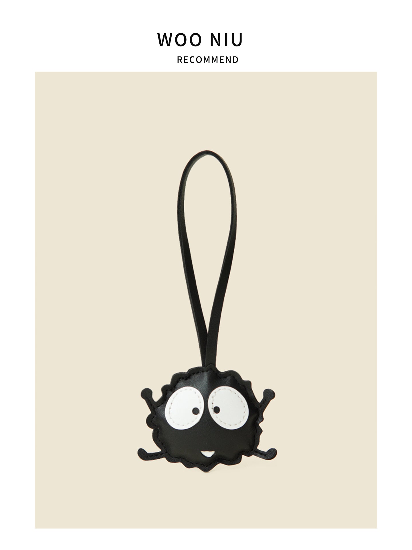 WOONIU Soot Sprite Fuzzy Plush Charm - wooniu Plush Charm - cute bag charm plush keychain for backpack and purse