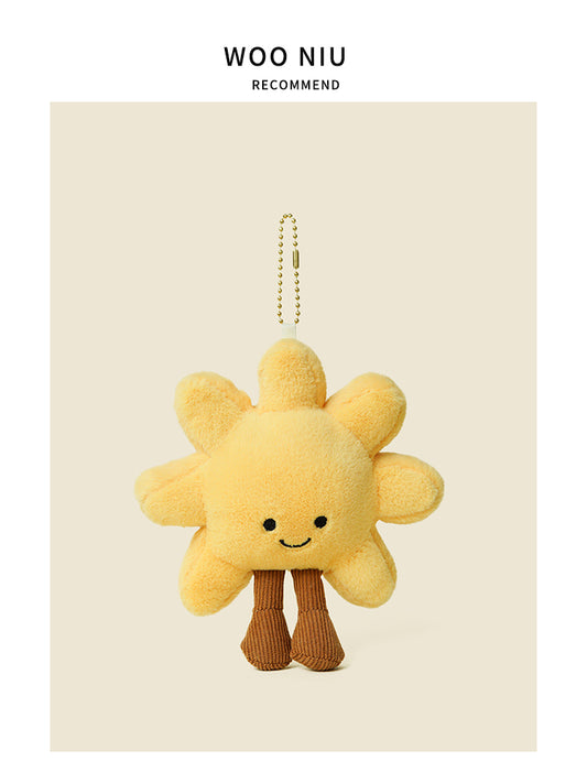 WOONIU Kawaii Plush Little Sun Charm - wooniu Plush Charm - cute bag charm plush keychain for backpack and purse