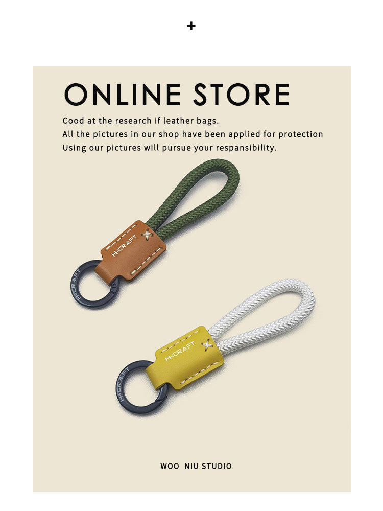 WOONIU Leather Keychain Lanyard - wooniu Leather Charm - cute bag charm plush keychain for backpack and purse