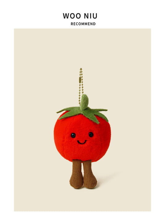 WOONIU Long Legged Tomato Plush Charm - wooniu Plush Charm - cute bag charm plush keychain for backpack and purse
