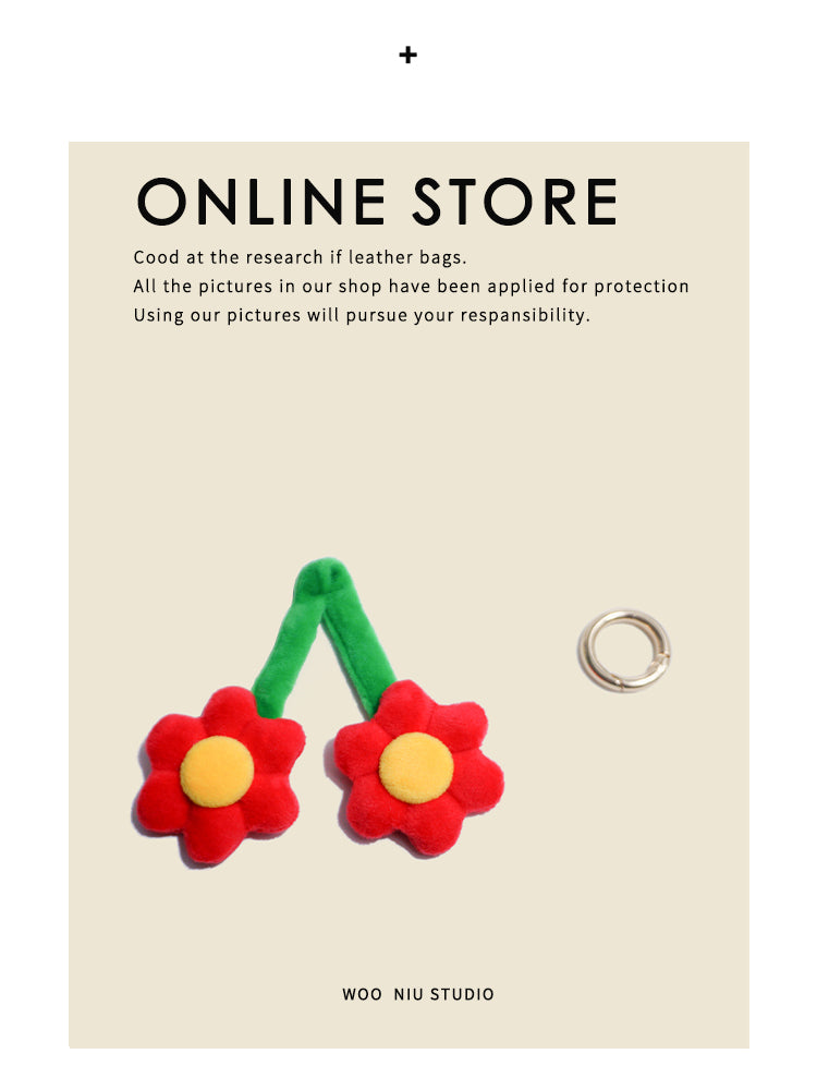 WOONIU Original Fresh Flower Plush Charm - wooniu Plush Charm - cute bag charm plush keychain for backpack and purse