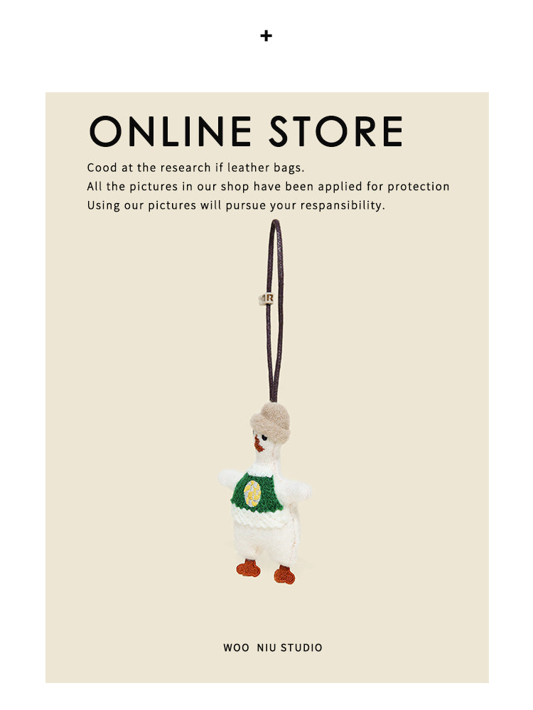 WOONIU Christmas Duck Plush Charm - wooniu Plush Charm - cute bag charm plush keychain for backpack and purse