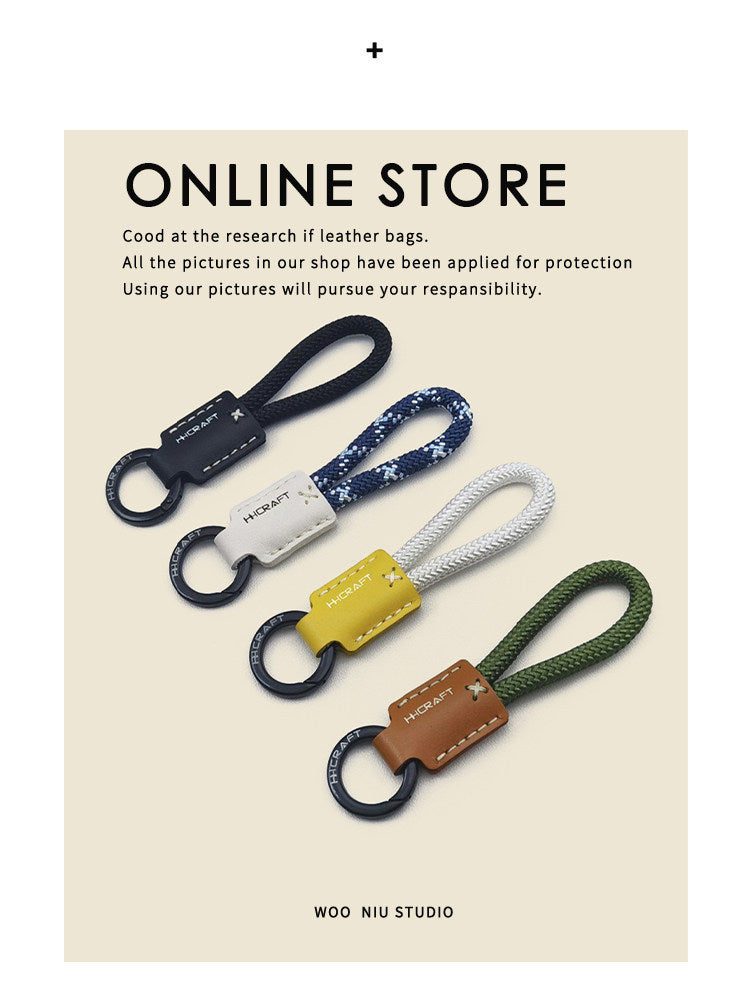 WOONIU Leather Keychain Lanyard - wooniu Leather Charm - cute bag charm plush keychain for backpack and purse