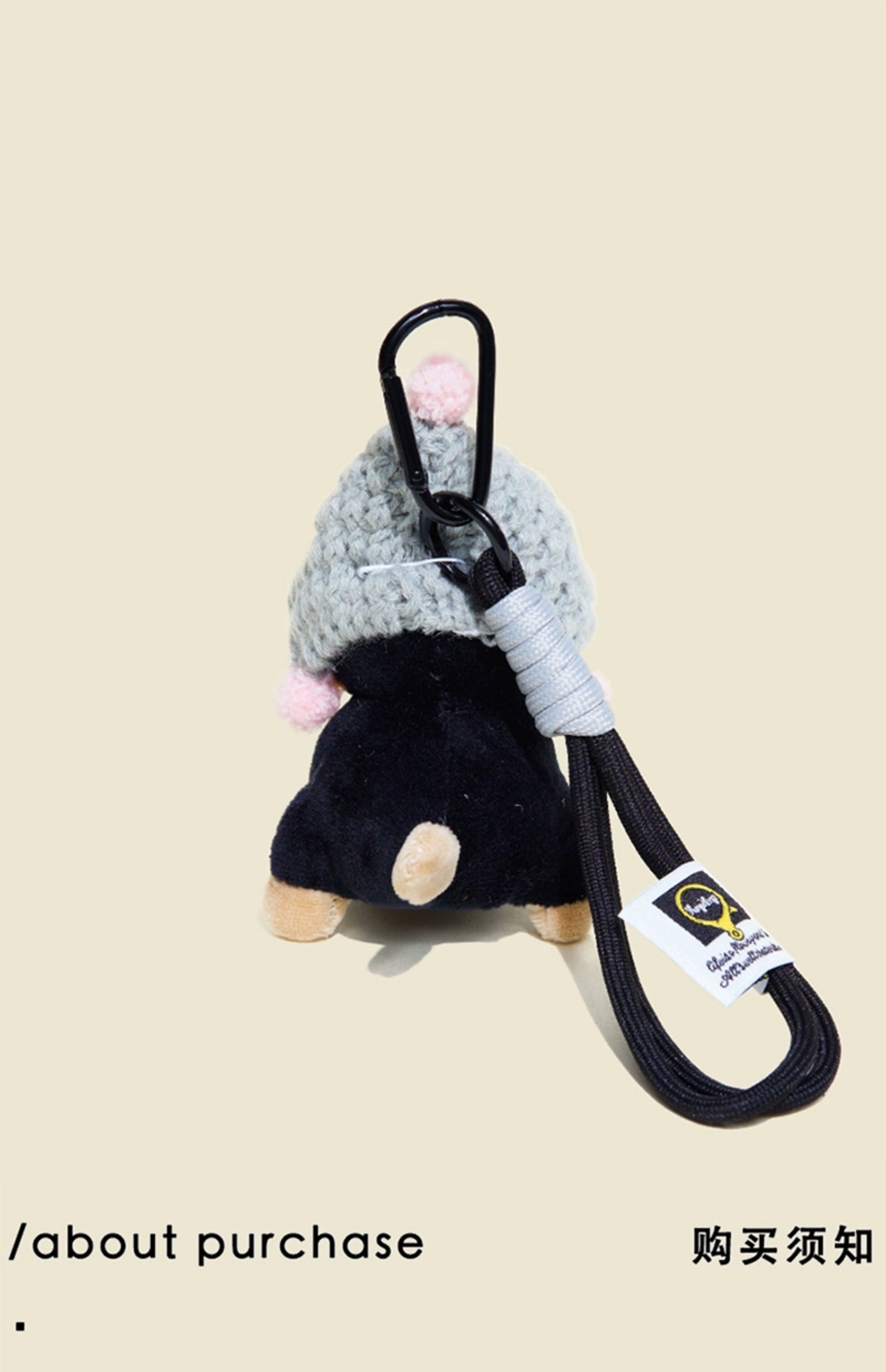 WOONIU Original Bee Puppy Bag Pendant For Women, Plush Toy Keychain, Backpack And Schoolbag Decoration, Small Doll - giftable hanging charm