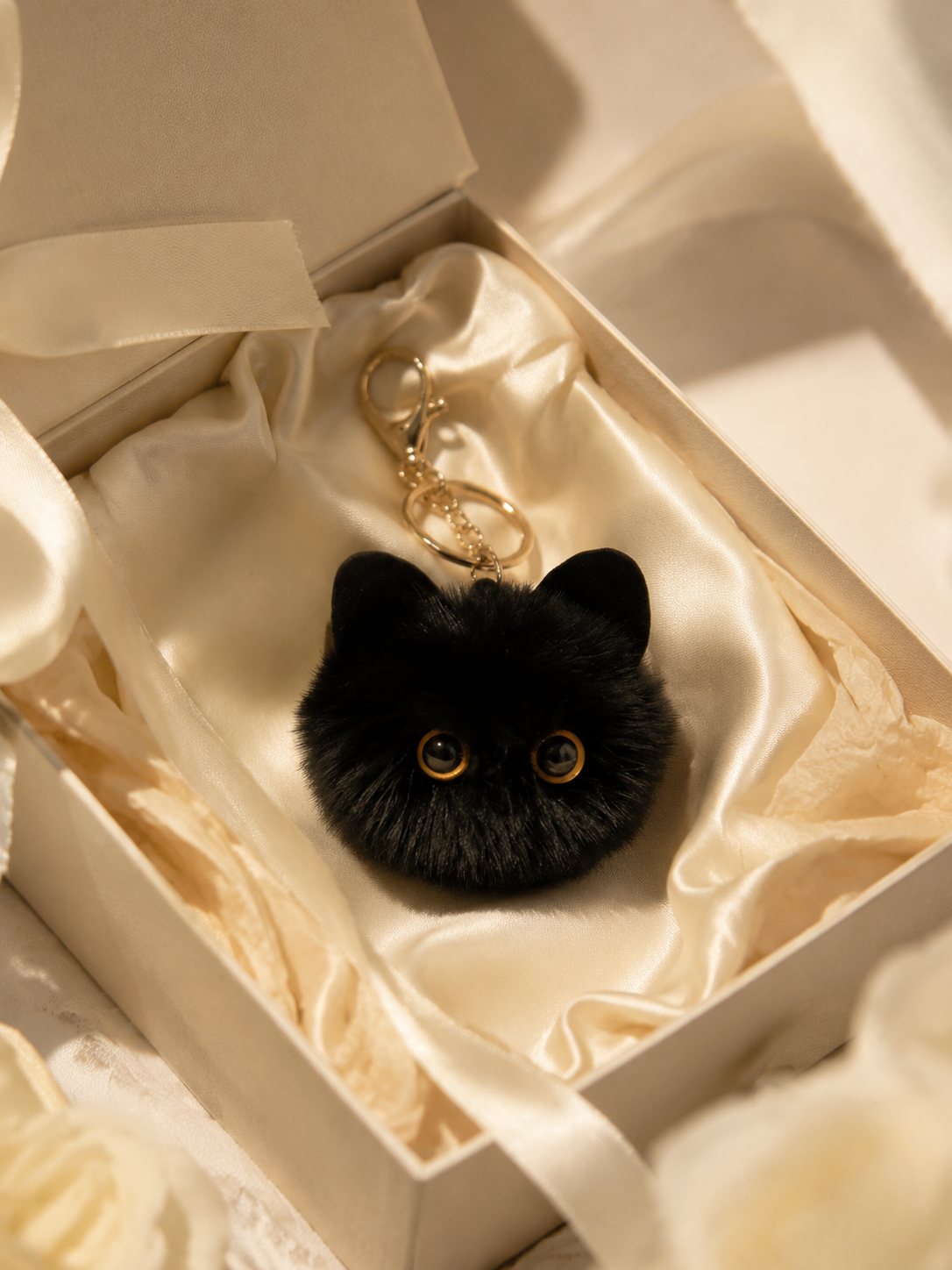 WOONIU Aesthetic Plush Black Cat Charm